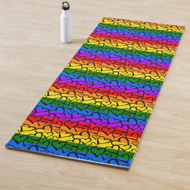 Regenbogen Herzmuster Yogamatte (Beispiel)