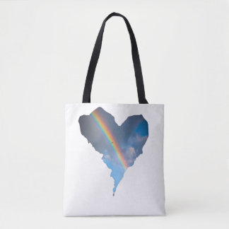 Regenbogen-Himmel-Herz-Tragetasche | Träumerische