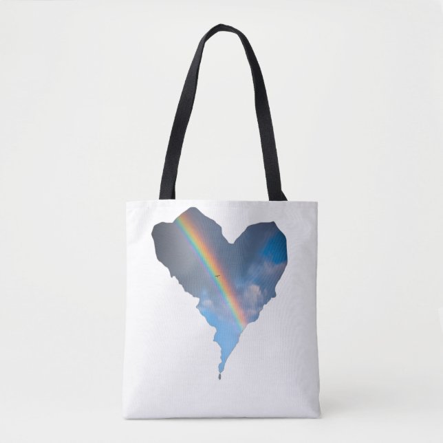 Regenbogen-Himmel-Herz-Tragetasche | Träumerische  (Vorderseite)