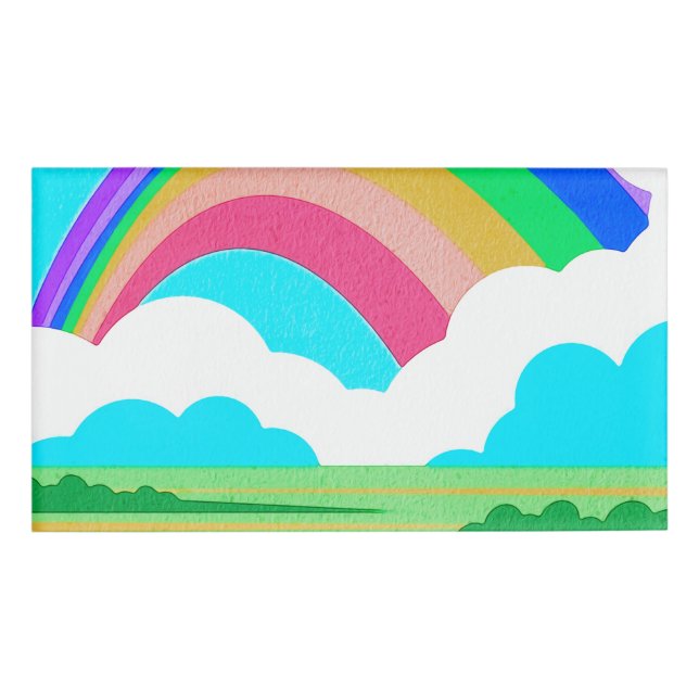 Regenbogen Himmel Namenschild (Vorderseite)