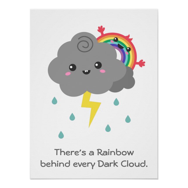 Regenbogen hinter jedem dunklen Wolken Poster (Vorderseite)