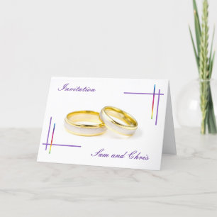 Regenbogen-Hochzeits-Schablone Einladung