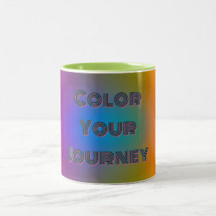 Regenbogen-Horizont Färbe deine Reise Zweifarbige Tasse