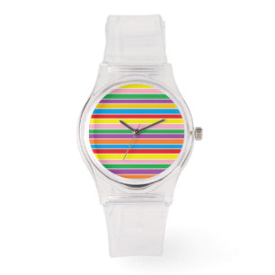 Regenbogen-Horizontale Streifen Armbanduhr