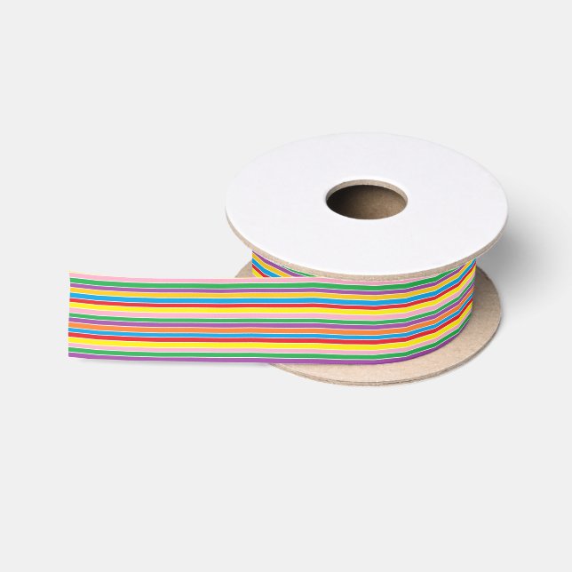 Regenbogen-Horizontale Streifen Satinband (Spule)