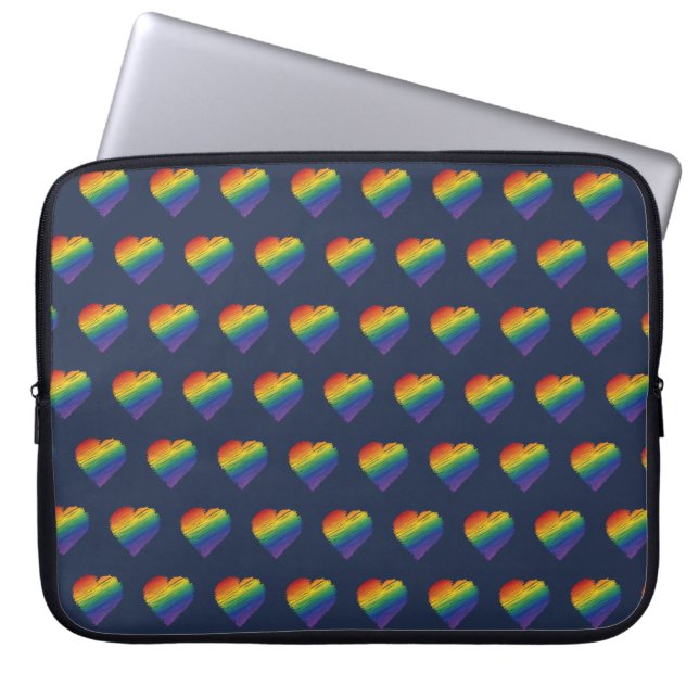 Regenbogen-Hörner Laptopschutzhülle (Vorderseite)