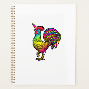 Regenbogen-Huhn-Einhorn-Hahn-Lustiges-Tier-Bild Planer