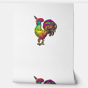 Regenbogen-Huhn-Einhorn-Hahn-lustiges-Tierbild Tapete