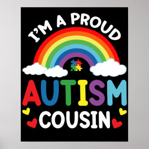 Regenbogen Ich bin ein stolzer Autismus-Cousin Aut Poster