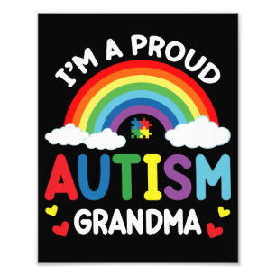 Regenbogen Ich bin eine stolze Autismus-Oma Autism Fotodruck