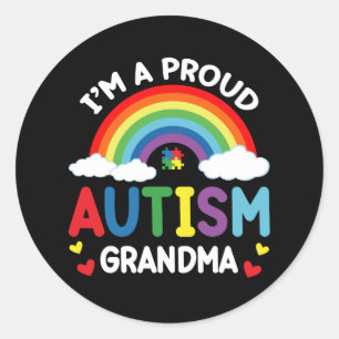 Regenbogen Ich bin eine stolze Autismus-Oma Autism Runder Aufkleber