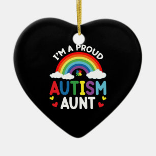 Regenbogen Ich bin eine stolze Autismus-Tante Auti Keramik Ornament