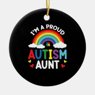 Regenbogen Ich bin eine stolze Autismus-Tante Auti Keramik Ornament