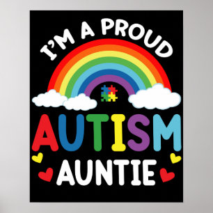 Regenbogen Ich bin eine stolze Autismus-Tante Auti Poster