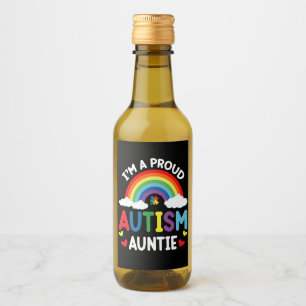 Regenbogen Ich bin eine stolze Autismus-Tante Auti Weinetikett