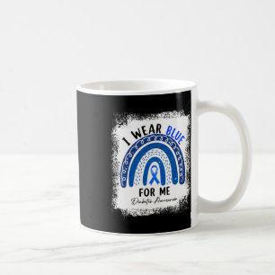 Regenbogen Ich trage blaues Band für Me T1d Diabet Kaffeetasse