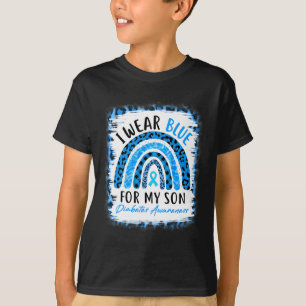 Regenbogen Ich trage blaues Band für meinen Sohn T T-Shirt