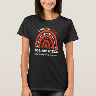Regenbogen Ich trage Rot für meine Nichte Blutungs T-Shirt