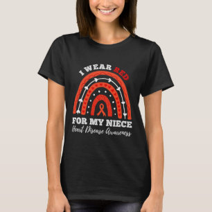 Regenbogen ich trage Rot wegen meiner Nichte Herze T-Shirt