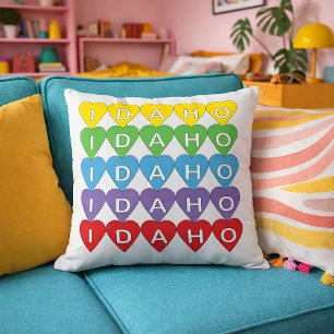 Regenbogen Idaho State Liebesdesign Kissen