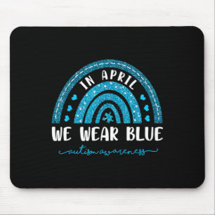 Regenbogen im April tragen wir blaues Autismus-Bew Mousepad