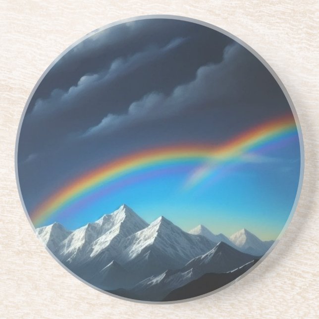 Regenbogen im Himmel Getränkeuntersetzer (Vorne)