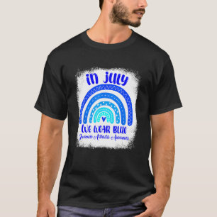 Regenbogen im Juli tragen wir blaue juvenile Arthr T-Shirt