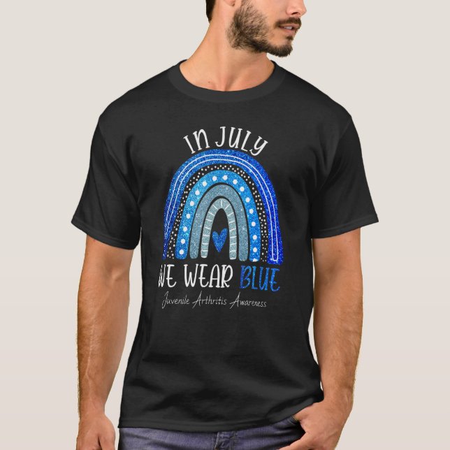 Regenbogen im Juli tragen wir blaue juvenile Arthr T-Shirt (Vorderseite)