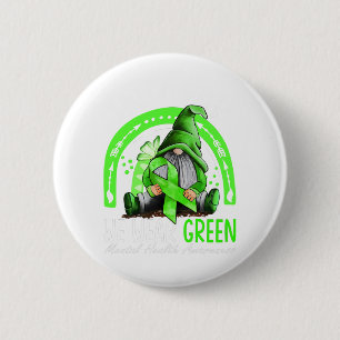 Regenbogen im Mai tragen wir grüne psychische Gesu Button