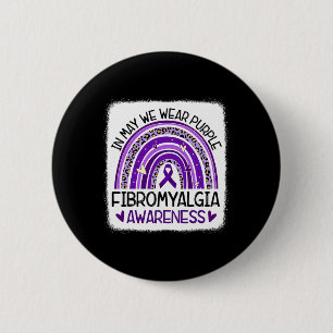 Regenbogen im Mai tragen wir Lila Fibromyalgie Awa Button