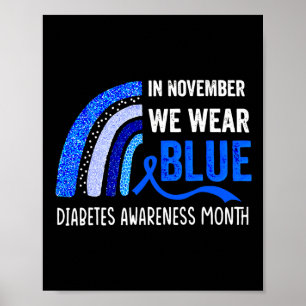 Regenbogen im November tragen wir blaue Diabetes-A Poster