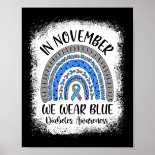 Regenbogen im November tragen wir blaue Diabetes-A Poster