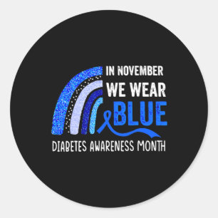 Regenbogen im November tragen wir blaue Diabetes-A Runder Aufkleber