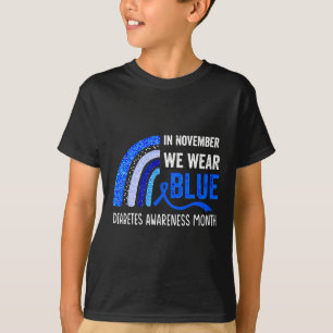 Regenbogen im November tragen wir blaue Diabetes-A T-Shirt