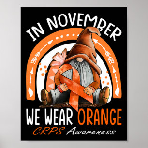 Regenbogen Im November tragen wir Orange CRPS Bewu Poster