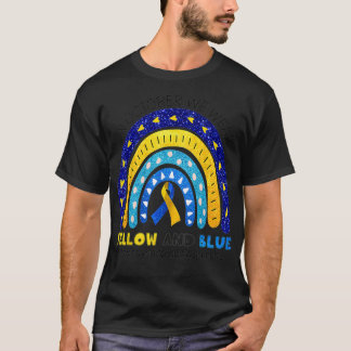 Regenbogen im Oktober tragen wir Gelb und Blau unt T-Shirt