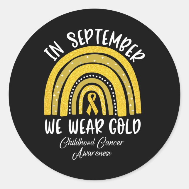 Regenbogen im September tragen wir Goldkrebs im Ki Runder Aufkleber (Vorderseite)