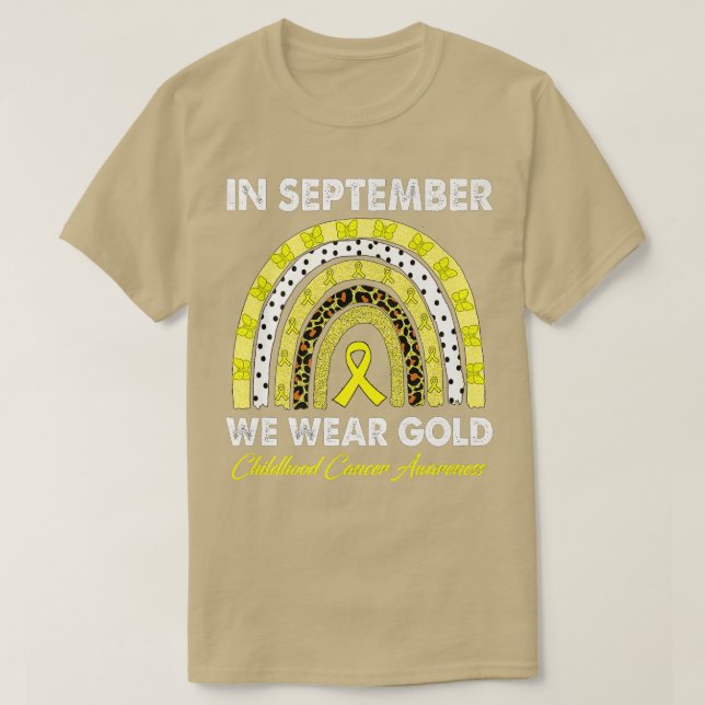 Regenbogen im September tragen wir Goldkrebs im Ki T-Shirt (Design vorne)
