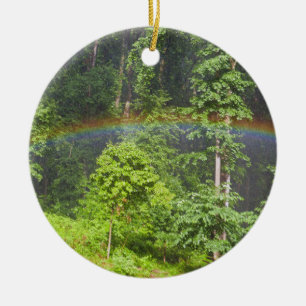 Regenbogen im Wald Keramik Ornament