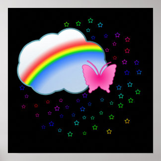 Regenbogen in den Wolken Poster