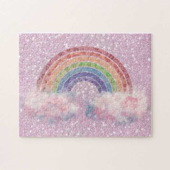 Regenbogen in der Cloud Abstrakt Puzzle (Horizontal)