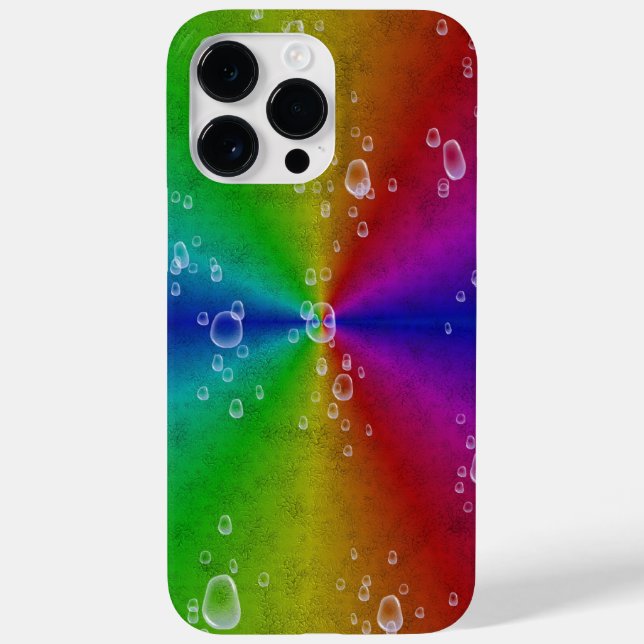 Regenbogen in Elefantenlederoptik mit Tropfen Case-Mate iPhone Hülle (Rückseite)