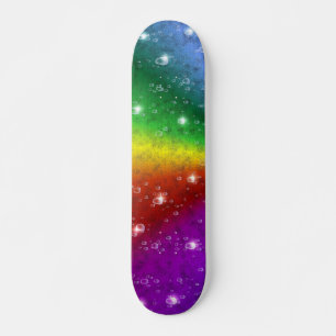 Regenbogen in Elefantenletheroptik & Regentropfen Skateboard