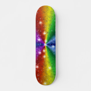 Regenbogen in Elefantenletheroptik & Regentropfen Skateboard