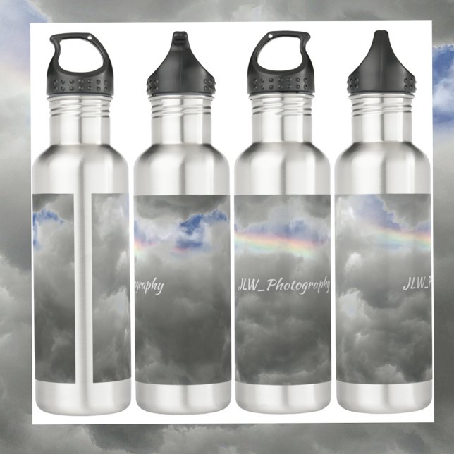 Regenbogen in Storm Clouds Sky Gray Edelstahlflasche (Von Creator hochgeladen)