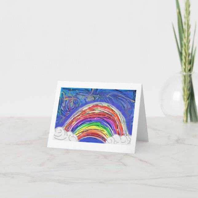 Regenbogen (innen leer) dankeskarte (Vorderseite)