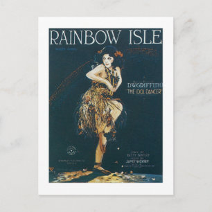 Regenbogen-Insel Vintage Songbook Cover Postkarte