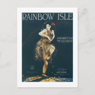 Regenbogen-Insel Vintage Songbook Cover Postkarte