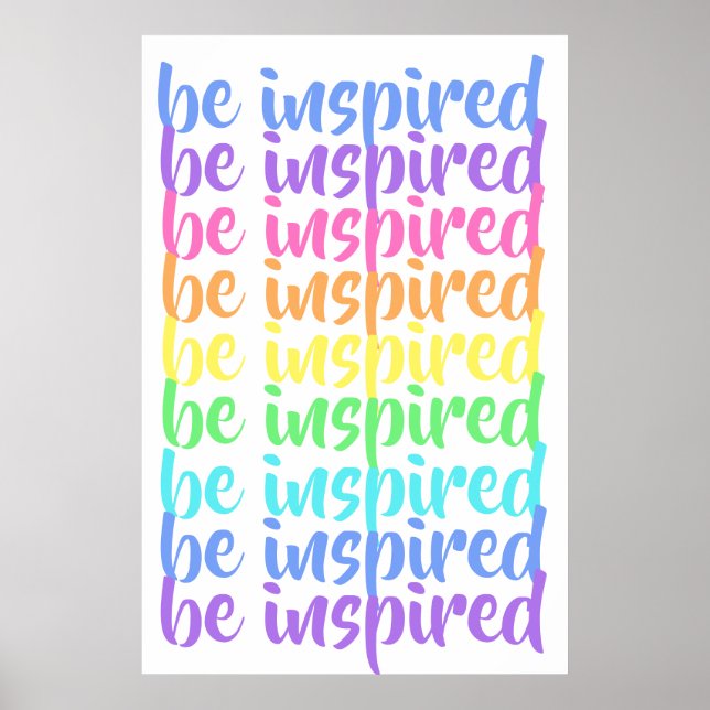 Regenbogen "Inspiriert" Poster (Vorne)