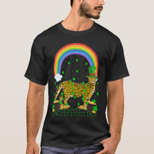 Regenbogen Irisches Kleeblatt Bengalkatze St. Patr T-Shirt